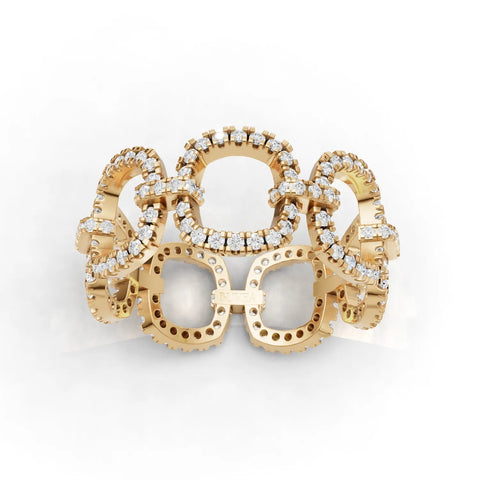 0.82CT Round Lab Diamond Premium Diamond Link Fashion Ring - Buvea Jewels