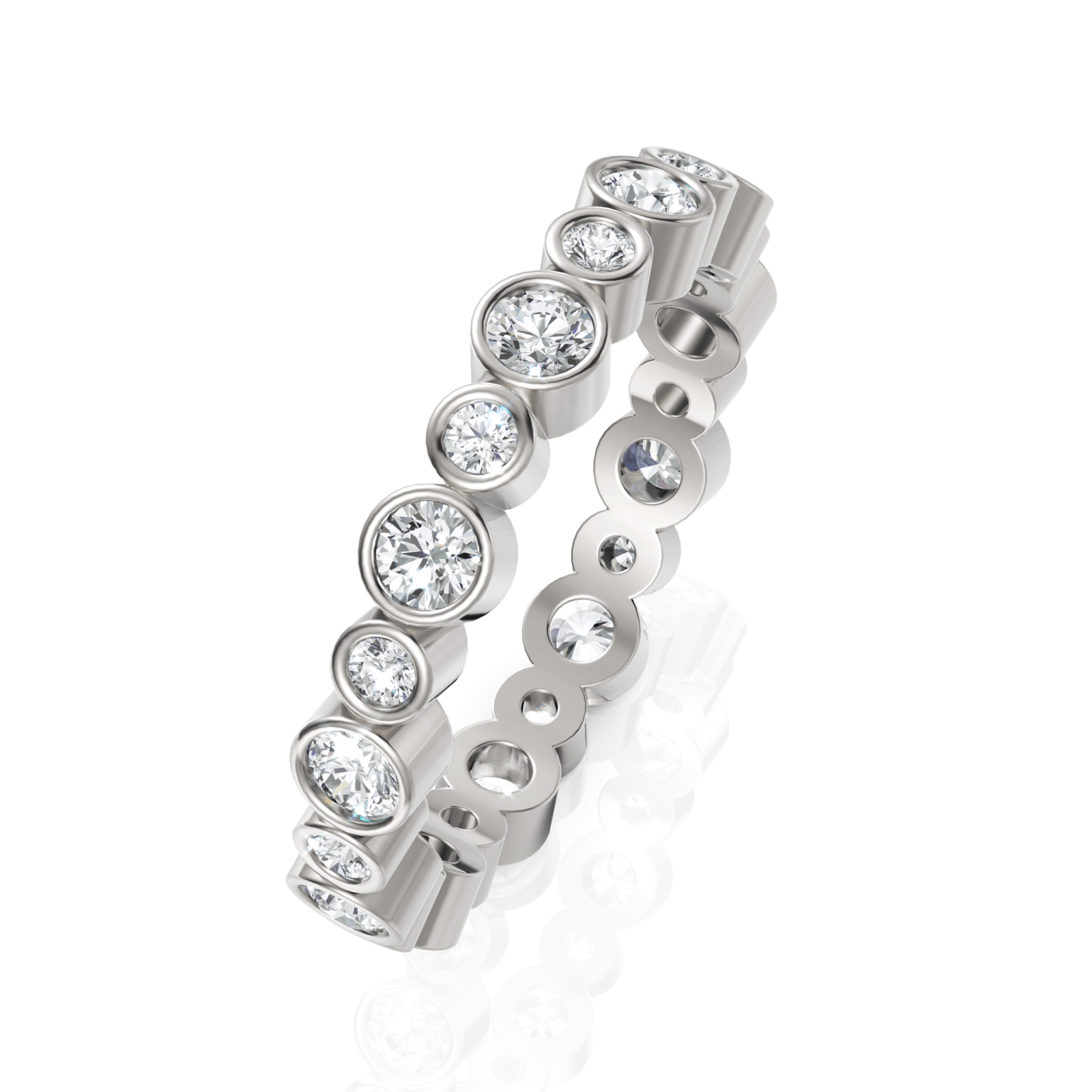 0.87CT Round Lab Diamond Full Eternity Ring - Buvea Jewels