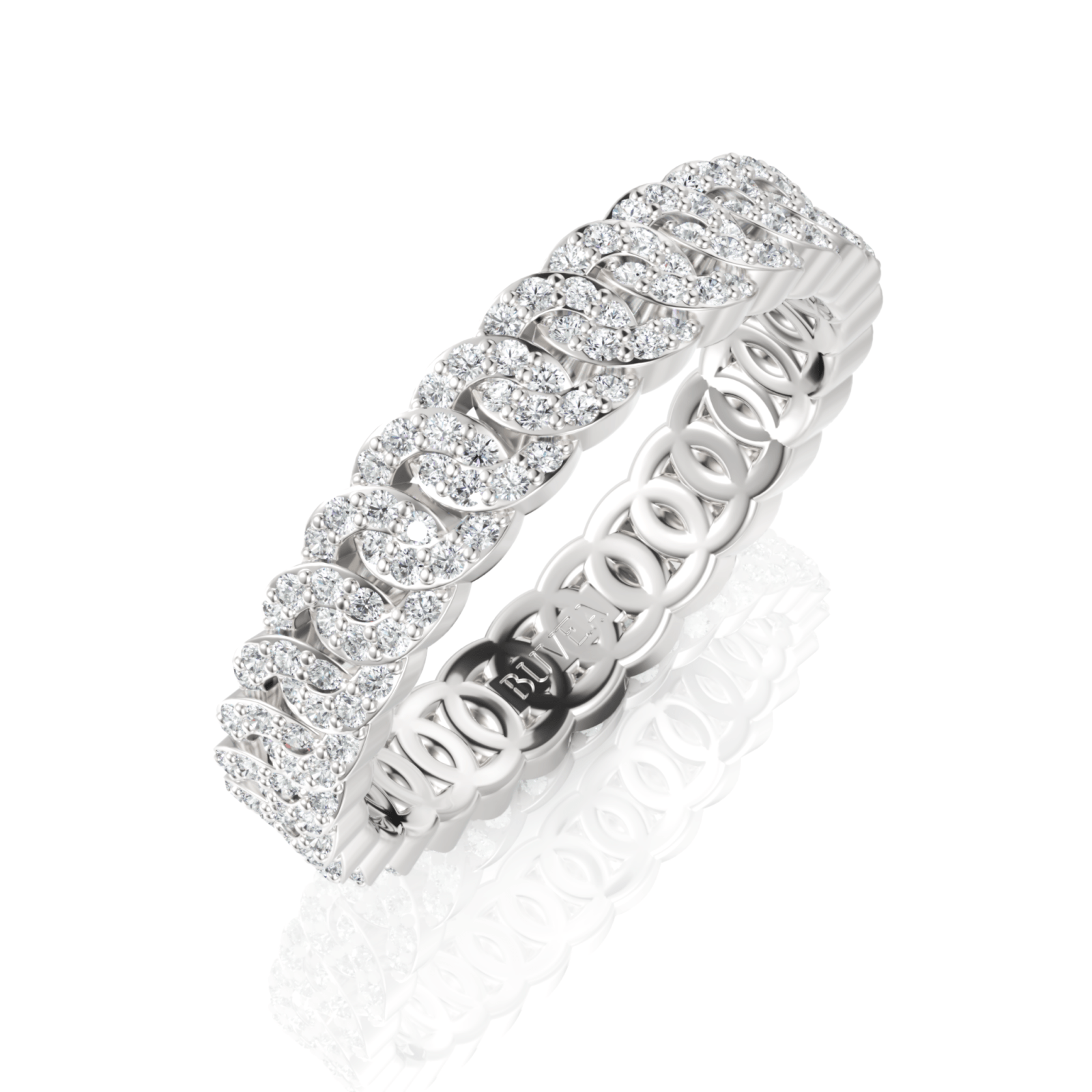 0.89CT Round Lab Diamond Chain Link Premium Ring - Buvea Jewels