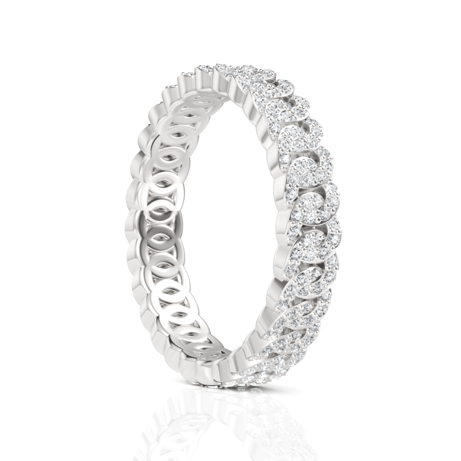 0.89CT Round Lab Diamond Chain Link Premium Ring - Buvea Jewels