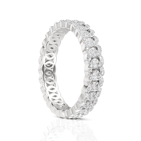 0.89CT Round Lab Diamond Chain Link Premium Ring - Buvea Jewels