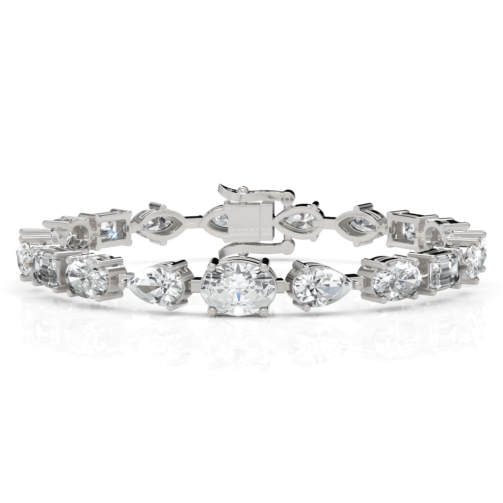 10.25CT Mixed Cut Lab Diamond Fashion Station Tennis Bracelet - Buvea Jewels