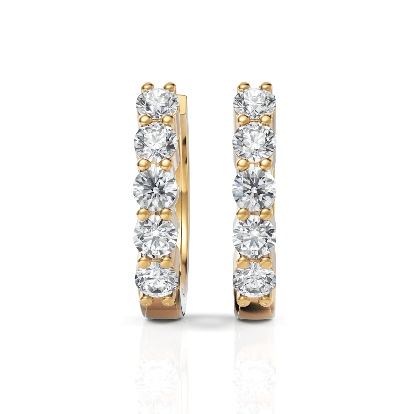 1.03CT Round Lab Diamond Huggie Earrings - Buvea Jewels