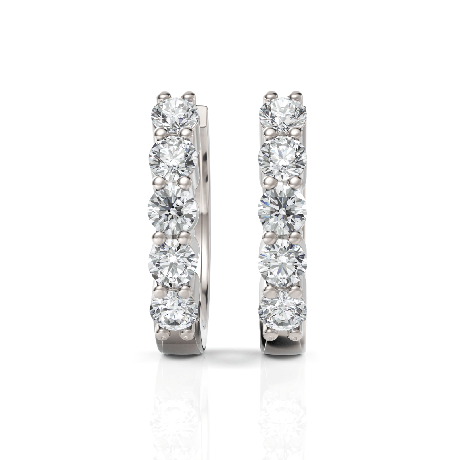 1.03CT Round Lab Diamond Huggie Earrings - Buvea Jewels