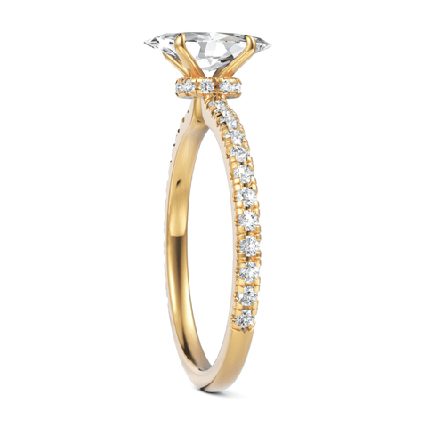 1.04CT Marquise Lab Diamond Hidden Halo Accent Engagement Ring - Buvea Jewels