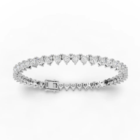 10.75CT Heart Lab Diamond Premium Tennis Bracelet - Buvea Jewels