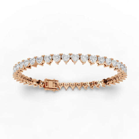 10.75CT Heart Lab Diamond Premium Tennis Bracelet - Buvea Jewels