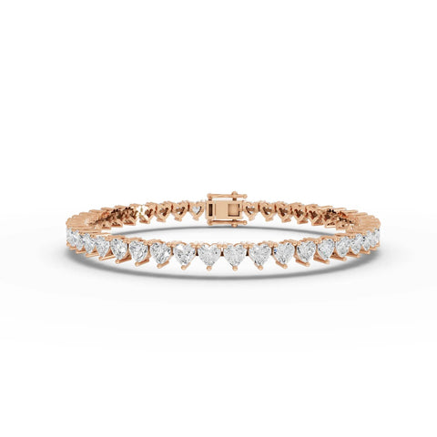 10.75CT Heart Lab Diamond Premium Tennis Bracelet - Buvea Jewels