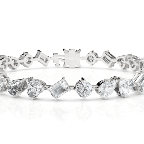 10.7CT Mixed Cut Lab Diamond Fashion Tennis Bracelet - Buvea Jewels