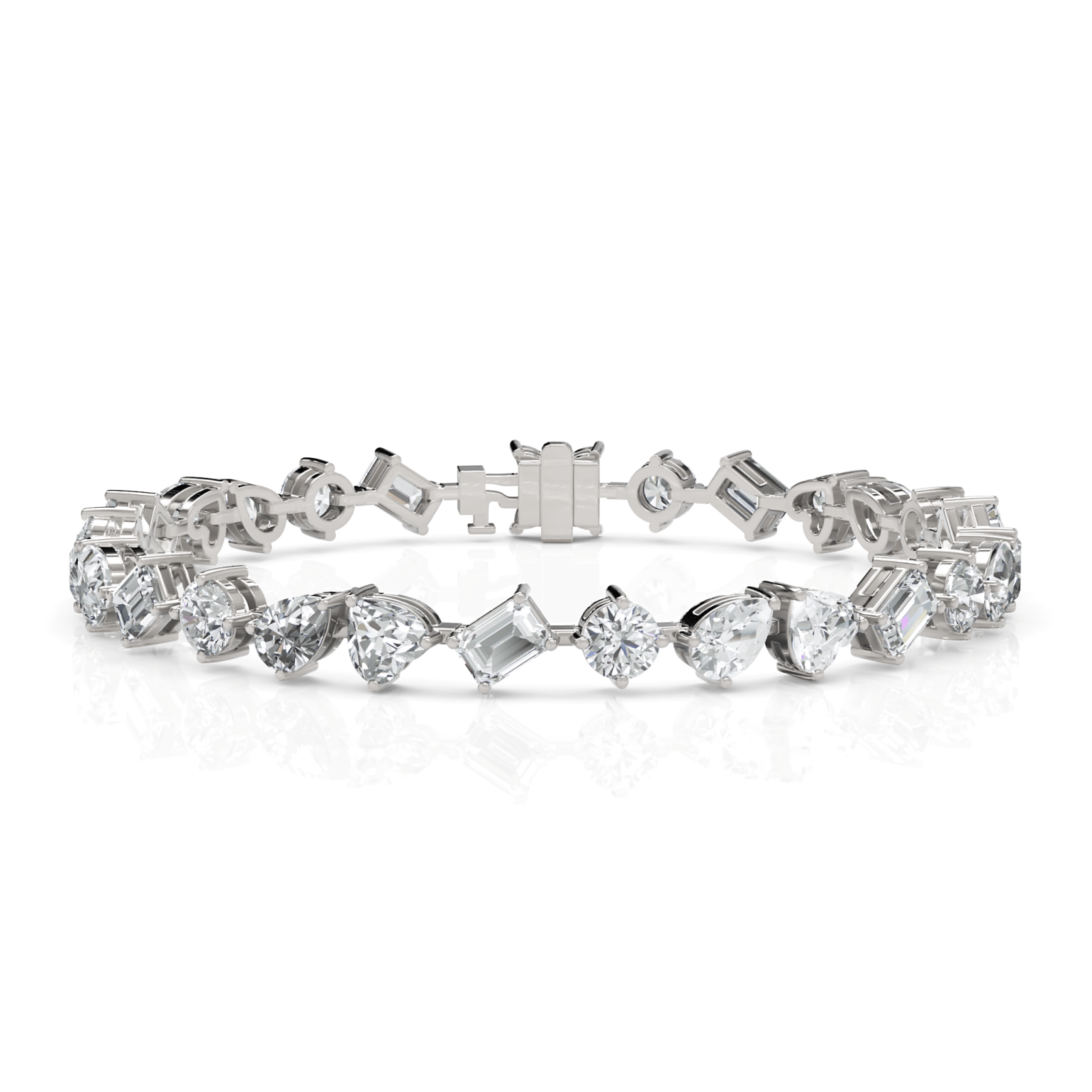 10.7CT Mixed Cut Lab Diamond Fashion Tennis Bracelet - Buvea Jewels