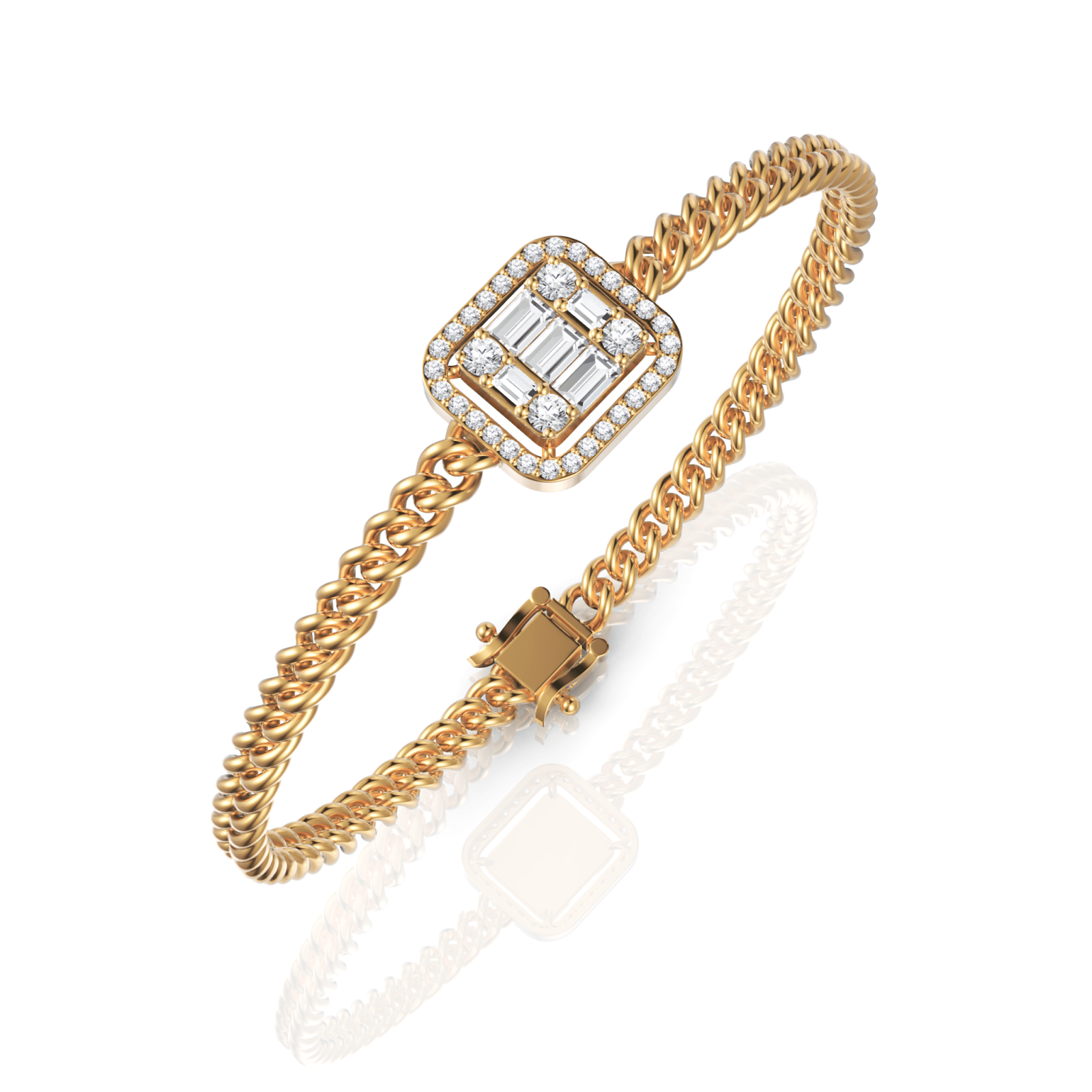 1.08CT Baguette Round Lab Diamond Braided Bracelet - Buvea Jewels