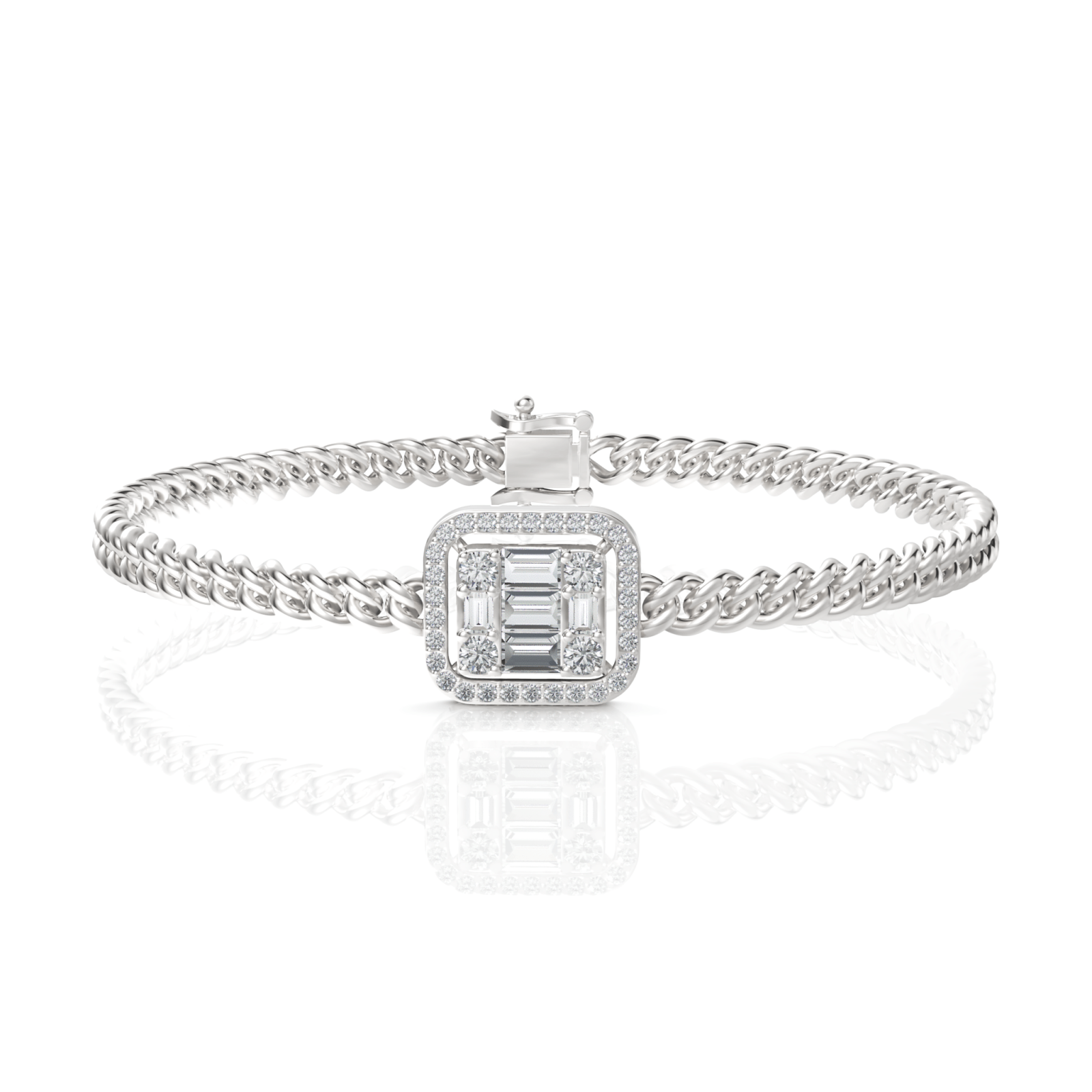 1.08CT Baguette Round Lab Diamond Braided Bracelet - Buvea Jewels