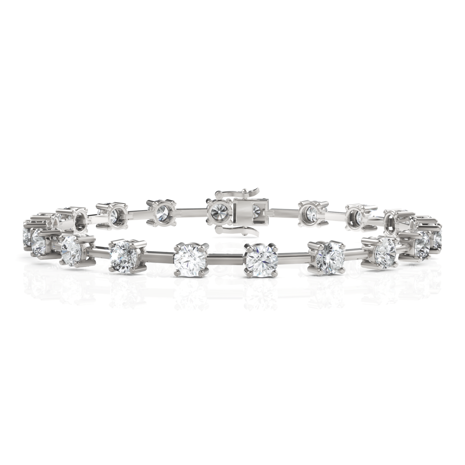 10CT Round Lab Diamond Station Tennis Bracelet - Buvea Jewels