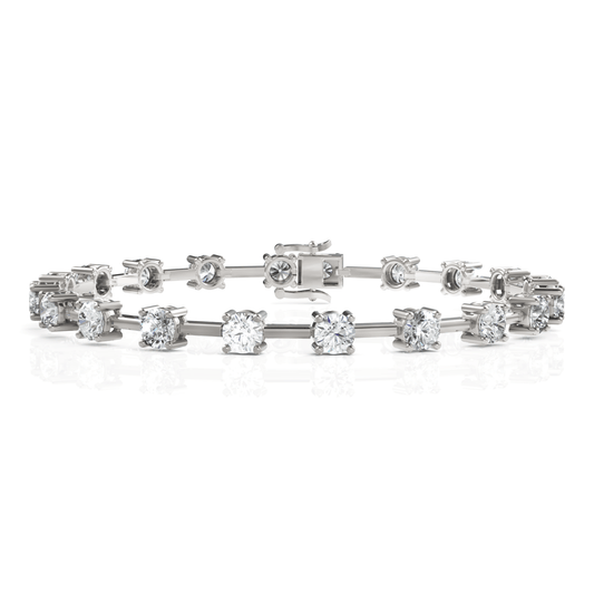 10CT Round Lab Diamond Station Tennis Bracelet - Buvea Jewels