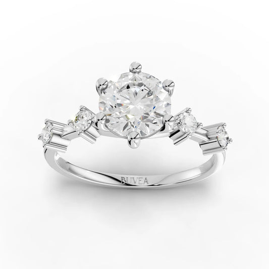 1.18CT Round Lab Diamond Half Eterinity Premium Wedding Band - Buvea Jewels