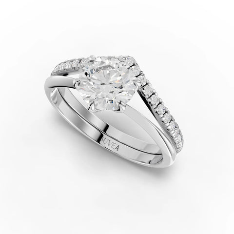 1.23CT Round Lab Diamond Premium Twin Engagement Ring - Buvea Jewels