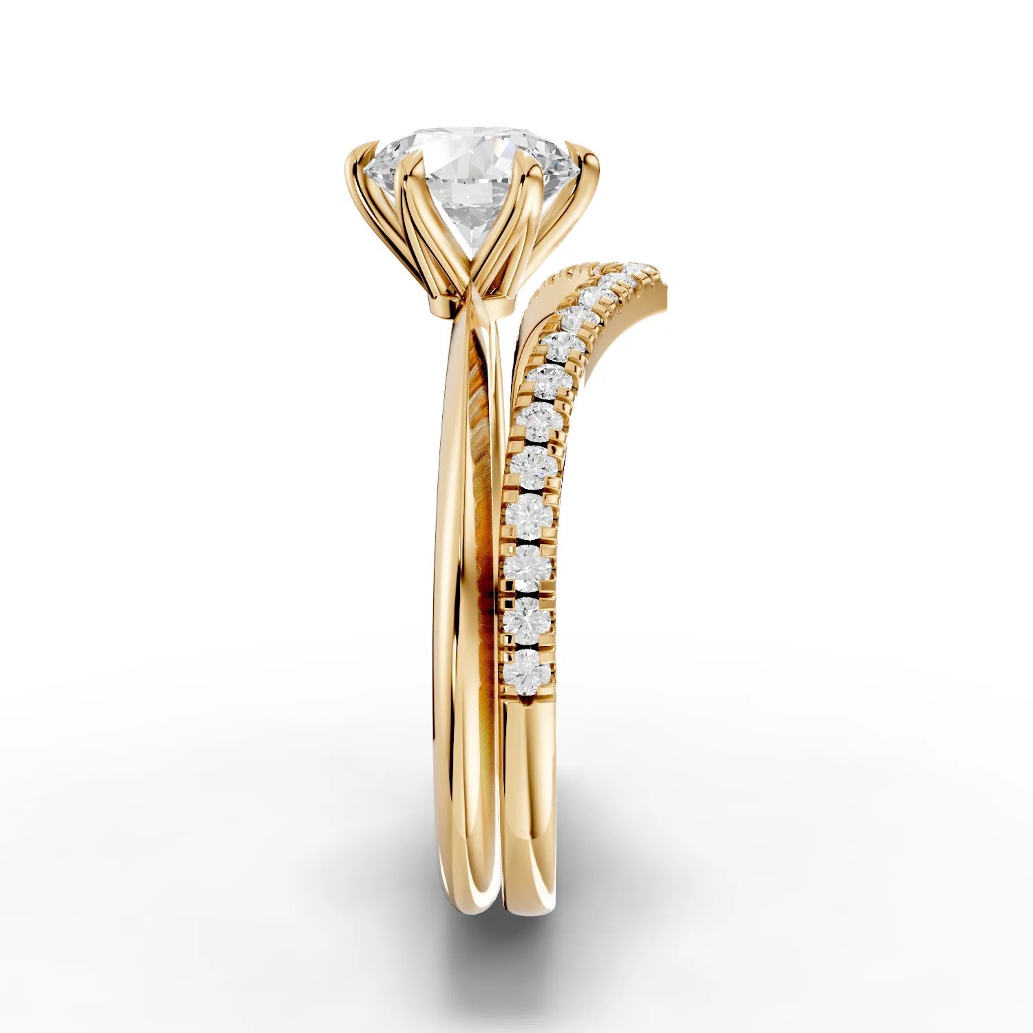 1.23CT Round Lab Diamond Premium Twin Engagement Ring - Buvea Jewels