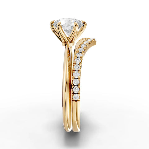 1.23CT Round Lab Diamond Premium Twin Engagement Ring - Buvea Jewels