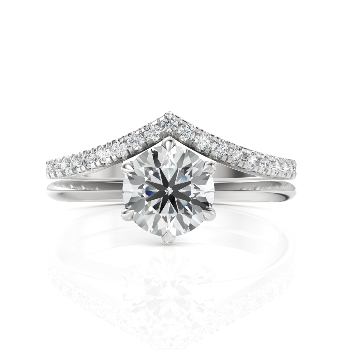 1.23CT Round Lab Diamond Premium Twin Engagement Ring - Buvea Jewels