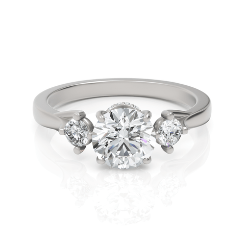 1.23CT Round Lab Diamond Three Stone Engagement Ring - Buvea Jewels