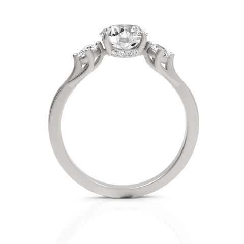 1.23CT Round Lab Diamond Three Stone Engagement Ring - Buvea Jewels