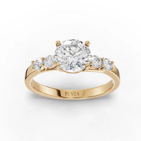 1.24CT Round Lab Diamond Premium Accent Engagement Ring - Buvea Jewels