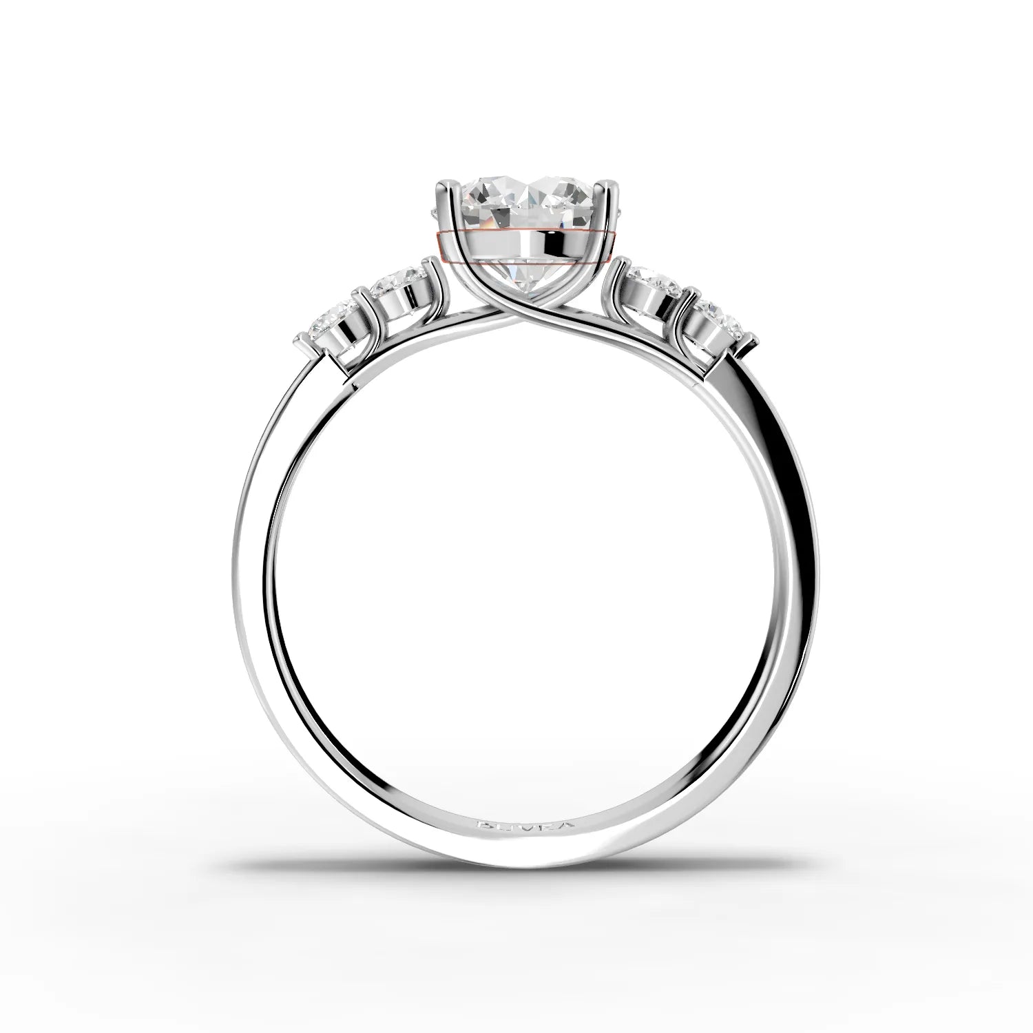 1.24CT Round Lab Diamond Premium Accent Engagement Ring - Buvea Jewels