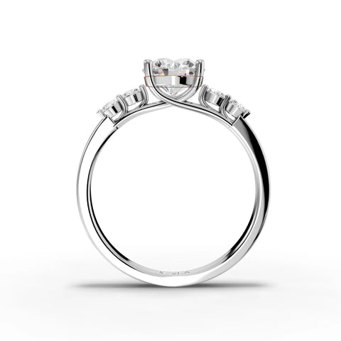 1.24CT Round Lab Diamond Premium Accent Engagement Ring - Buvea Jewels