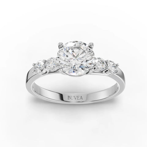 1.24CT Round Lab Diamond Premium Accent Engagement Ring - Buvea Jewels