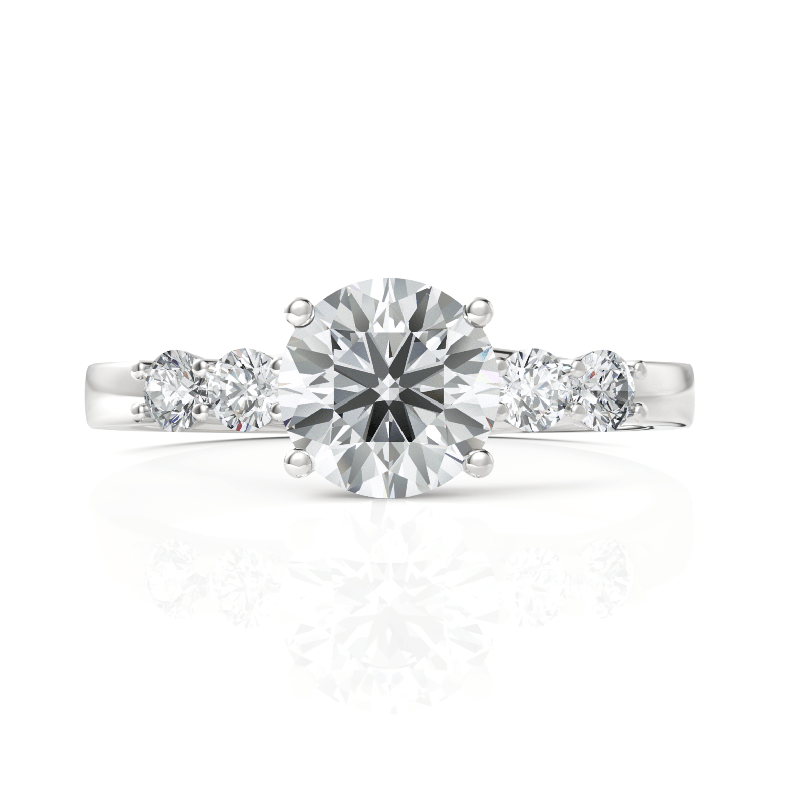 1.24CT Round Lab Diamond Premium Accent Engagement Ring - Buvea Jewels