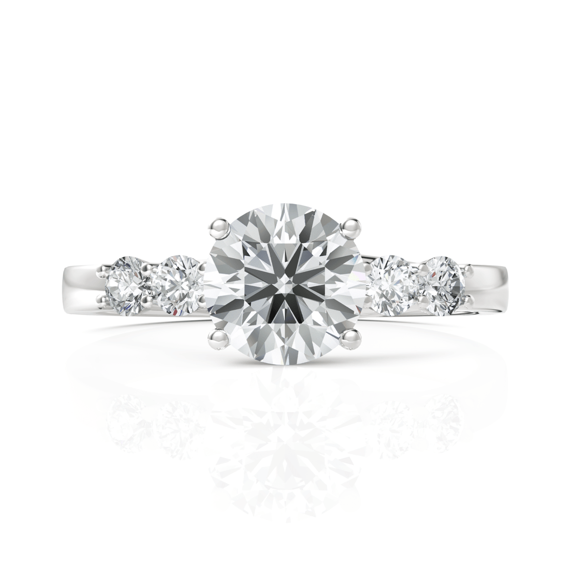 1.24CT Round Lab Diamond Premium Accent Engagement Ring - Buvea Jewels