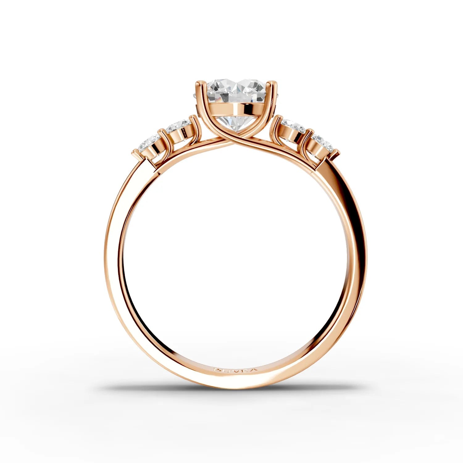1.24CT Round Lab Diamond Premium Accent Engagement Ring - Buvea Jewels