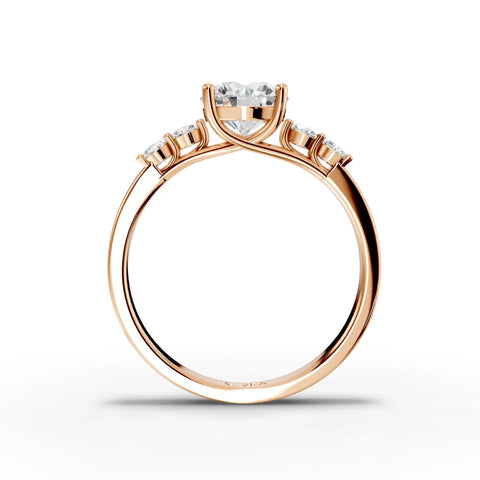 1.24CT Round Lab Diamond Premium Accent Engagement Ring - Buvea Jewels