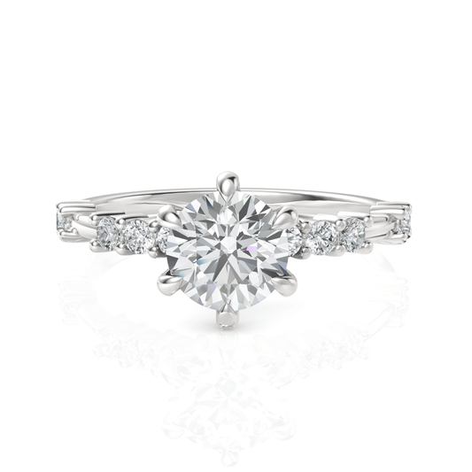 1.24CT Round Lab Diamond Premium Accent Engagement Ring - Buvea Jewels