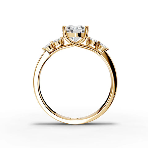 1.24CT Round Lab Diamond Premium Accent Engagement Ring - Buvea Jewels