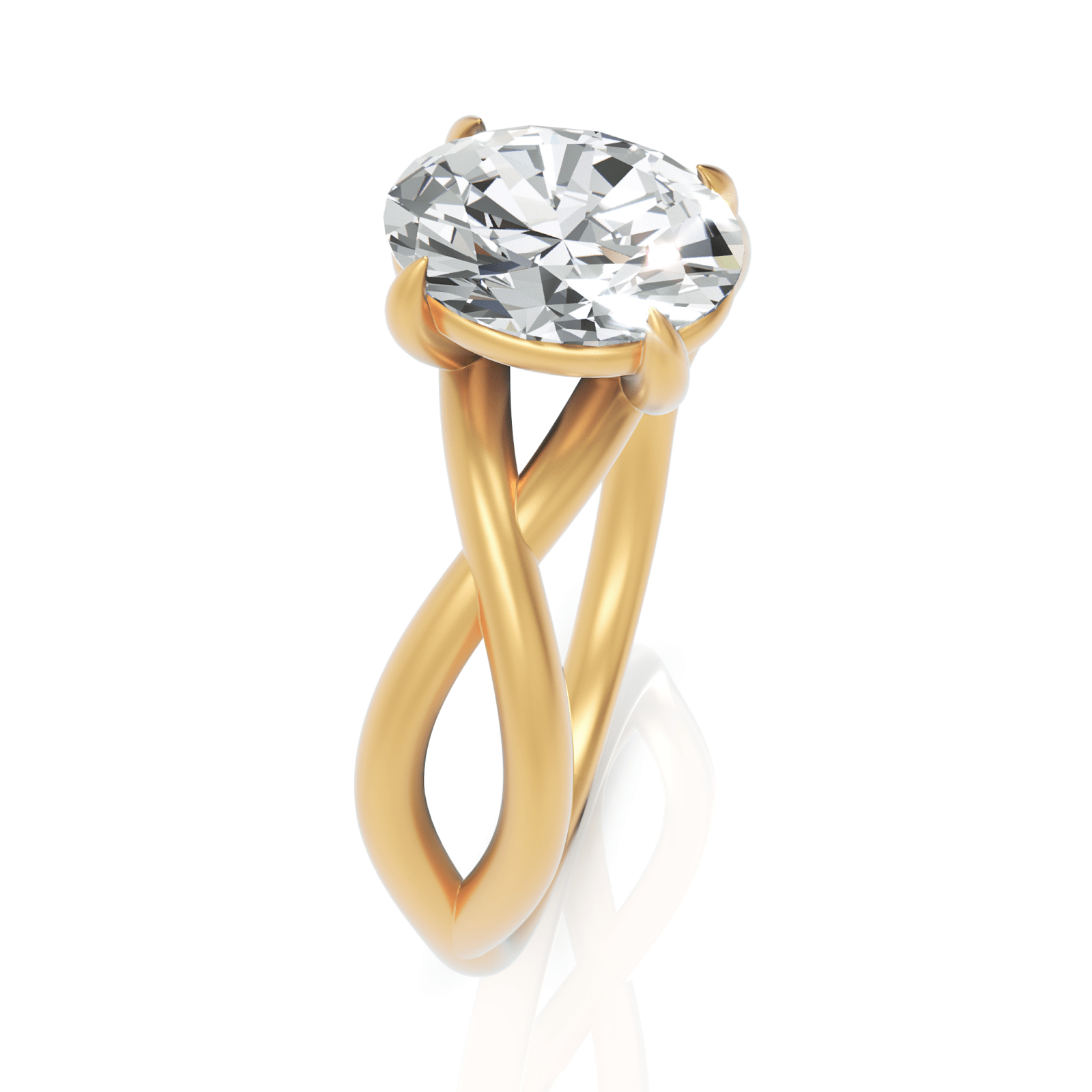 1.25CT Oval Lab Diamond Fashion Solitaire Ring - Buvea Jewels