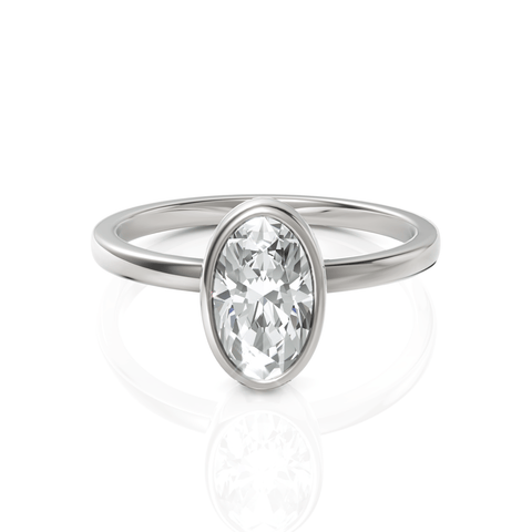 1.25CT Oval Lab Diamond Solitaire Ring - Buvea Jewels