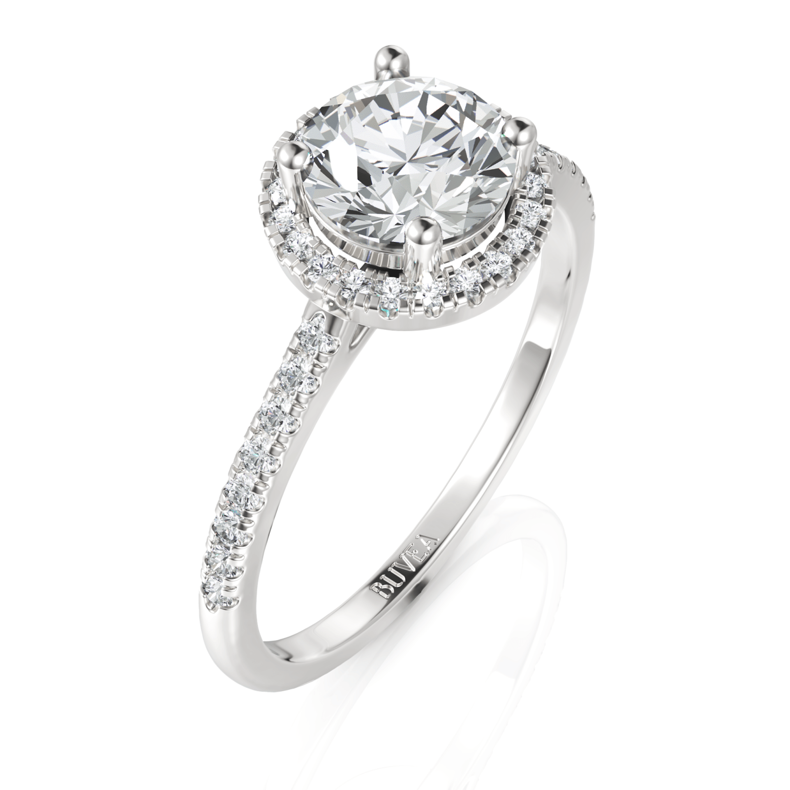 1.25CT Round Lab Diamond Premium Halo Acccent - Buvea Jewels