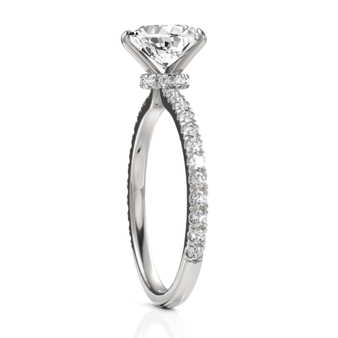 1.29CT Heart Lab Diamond Hidden Halo Accent Engagement Ring - Buvea Jewels