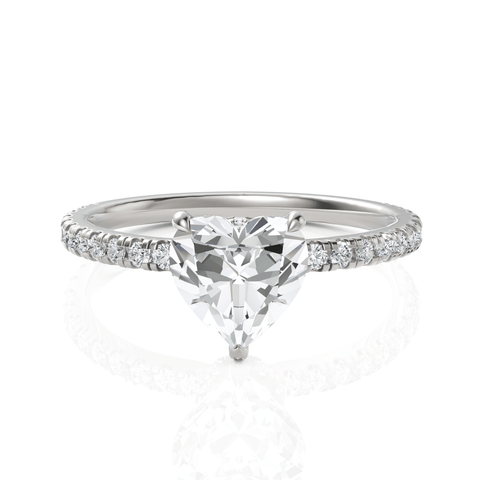 1.29CT Heart Lab Diamond Hidden Halo Accent Engagement Ring - Buvea Jewels