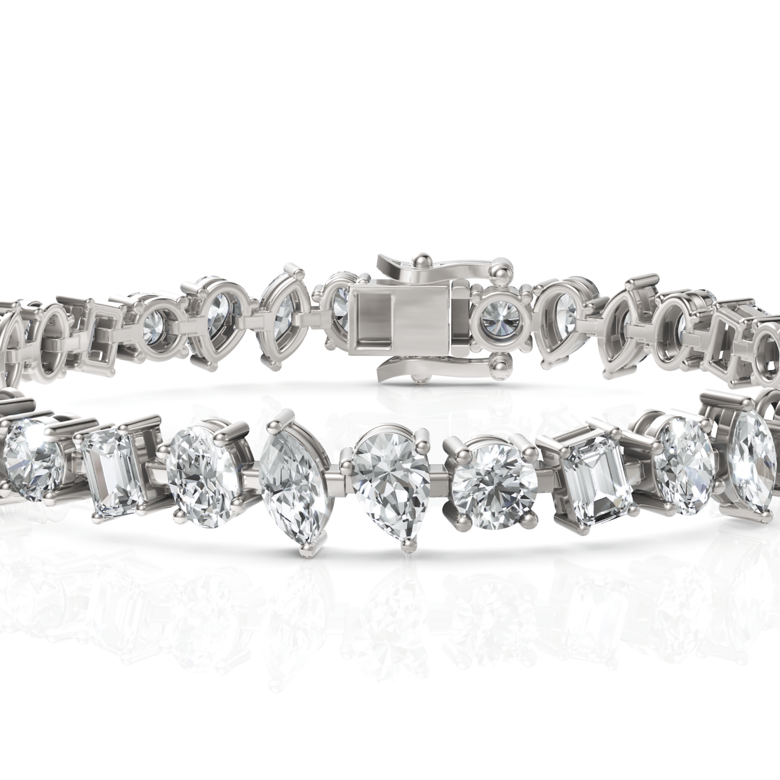 12CT Mix Cut Lab Diamond Fashion Tennis Bracelet - Buvea Jewels