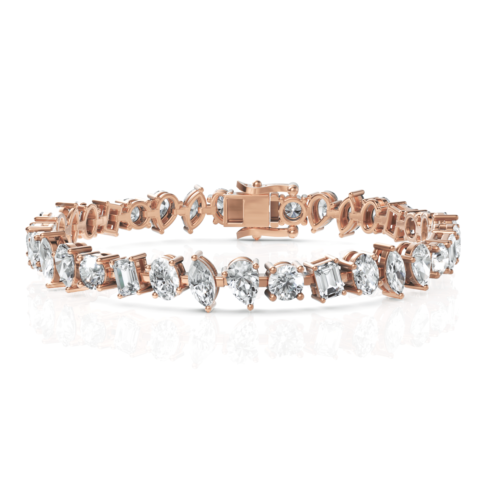 12CT Mix Cut Lab Diamond Fashion Tennis Bracelet - Buvea Jewels