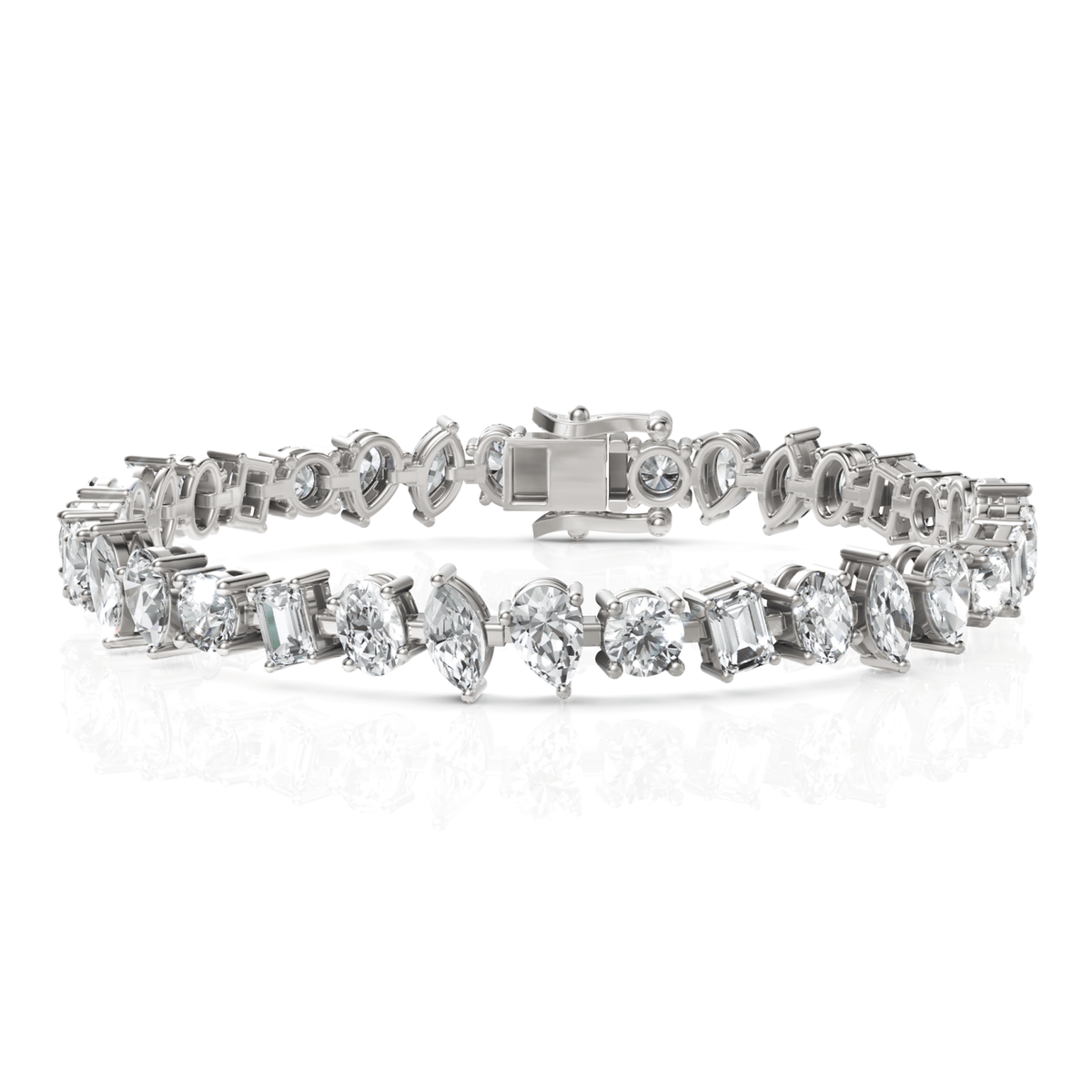 12CT Mix Cut Lab Diamond Fashion Tennis Bracelet - Buvea Jewels