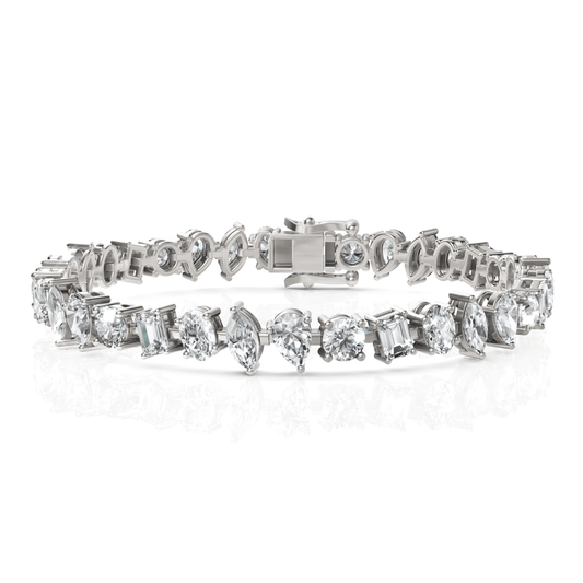 12CT Mix Cut Lab Diamond Fashion Tennis Bracelet - Buvea Jewels