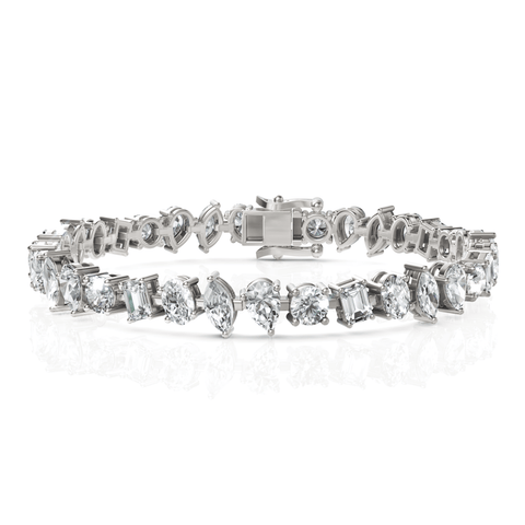 12CT Mix Cut Lab Diamond Fashion Tennis Bracelet - Buvea Jewels