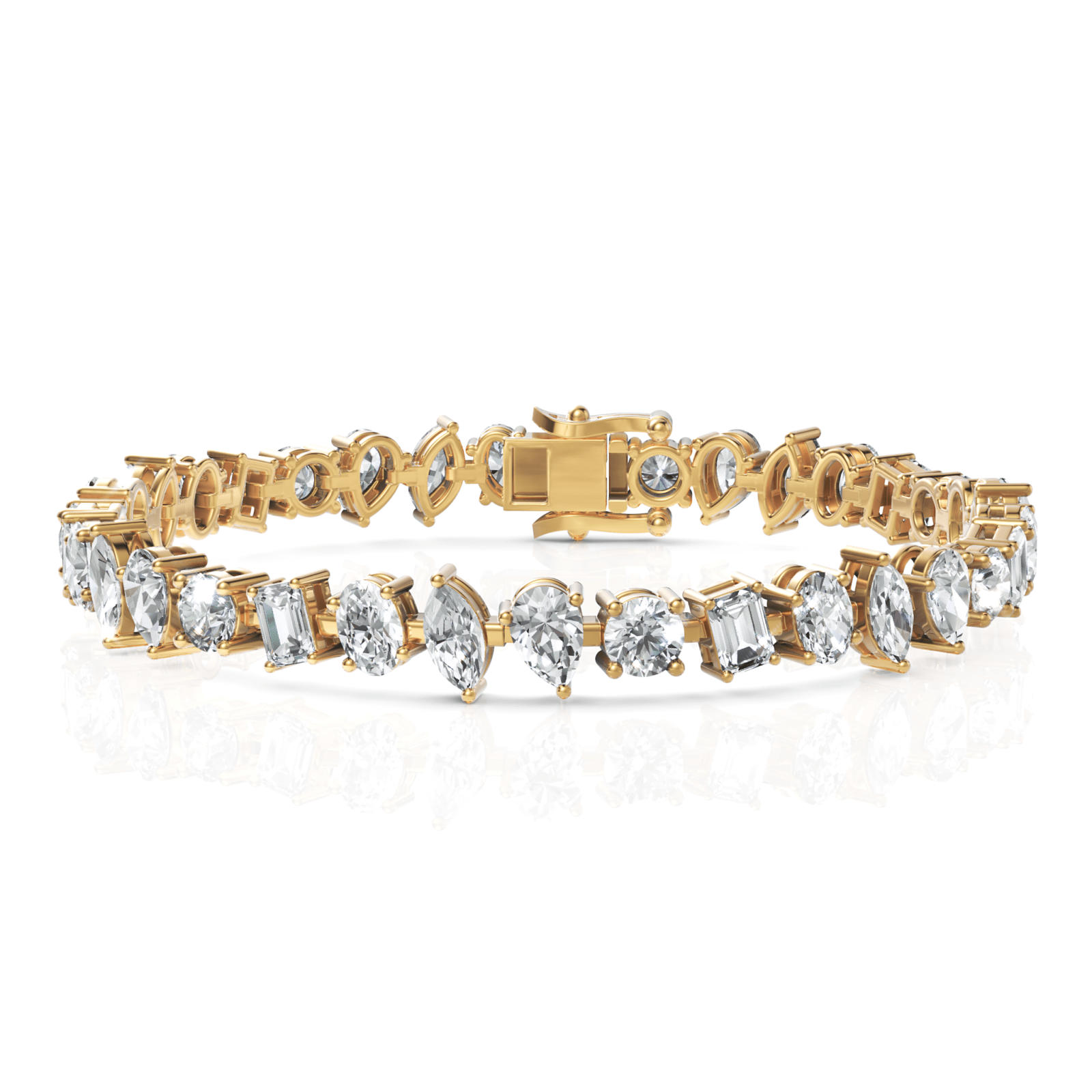 12CT Mix Cut Lab Diamond Fashion Tennis Bracelet - Buvea Jewels