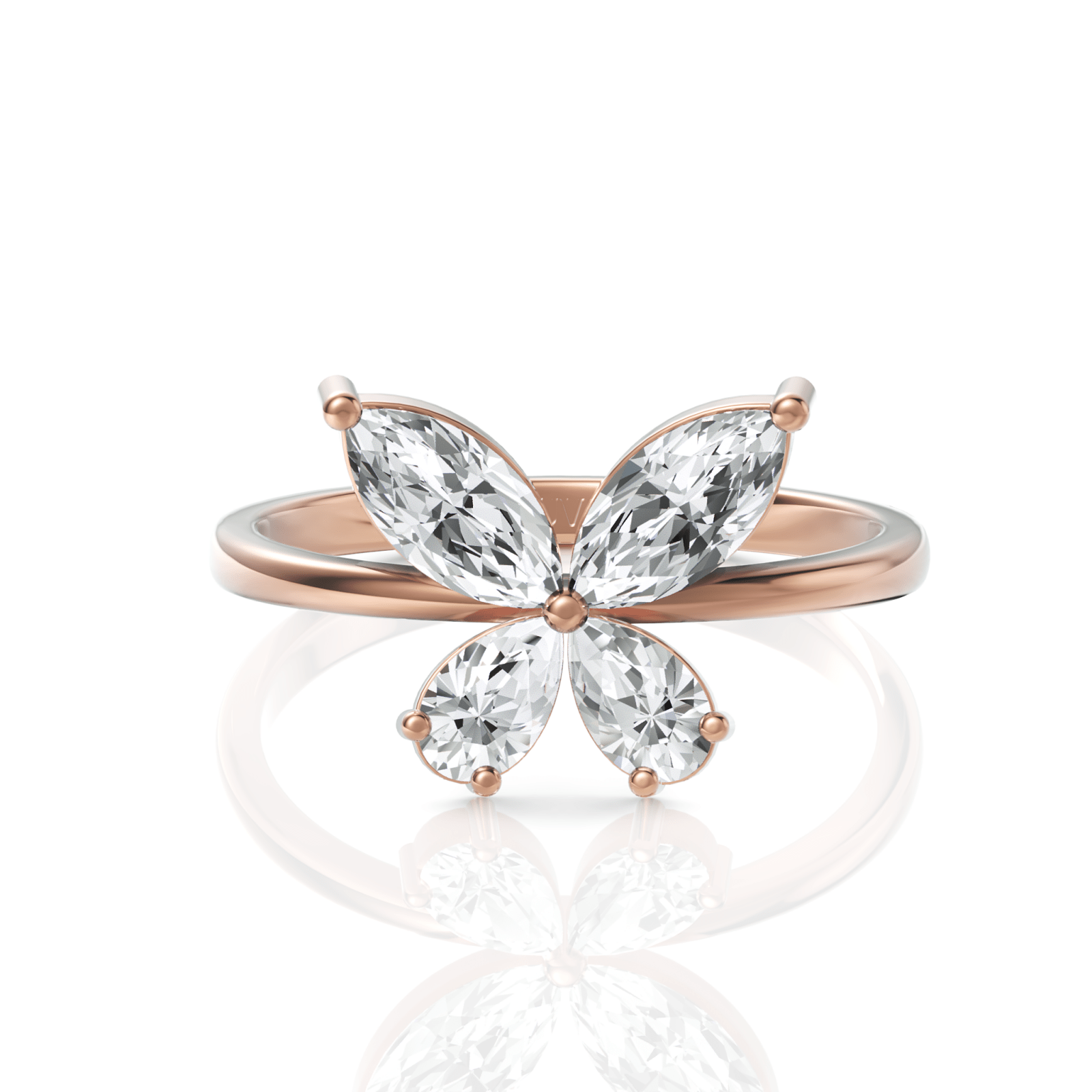 1.2CT Pear Marquise Lab Diamond Premium Butterfly Fashion Ring - Buvea Jewels