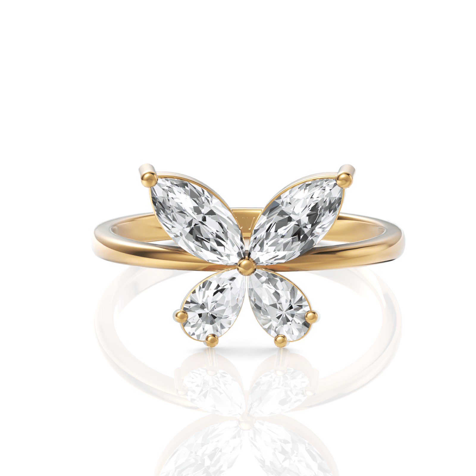 1.2CT Pear Marquise Lab Diamond Premium Butterfly Fashion Ring - Buvea Jewels