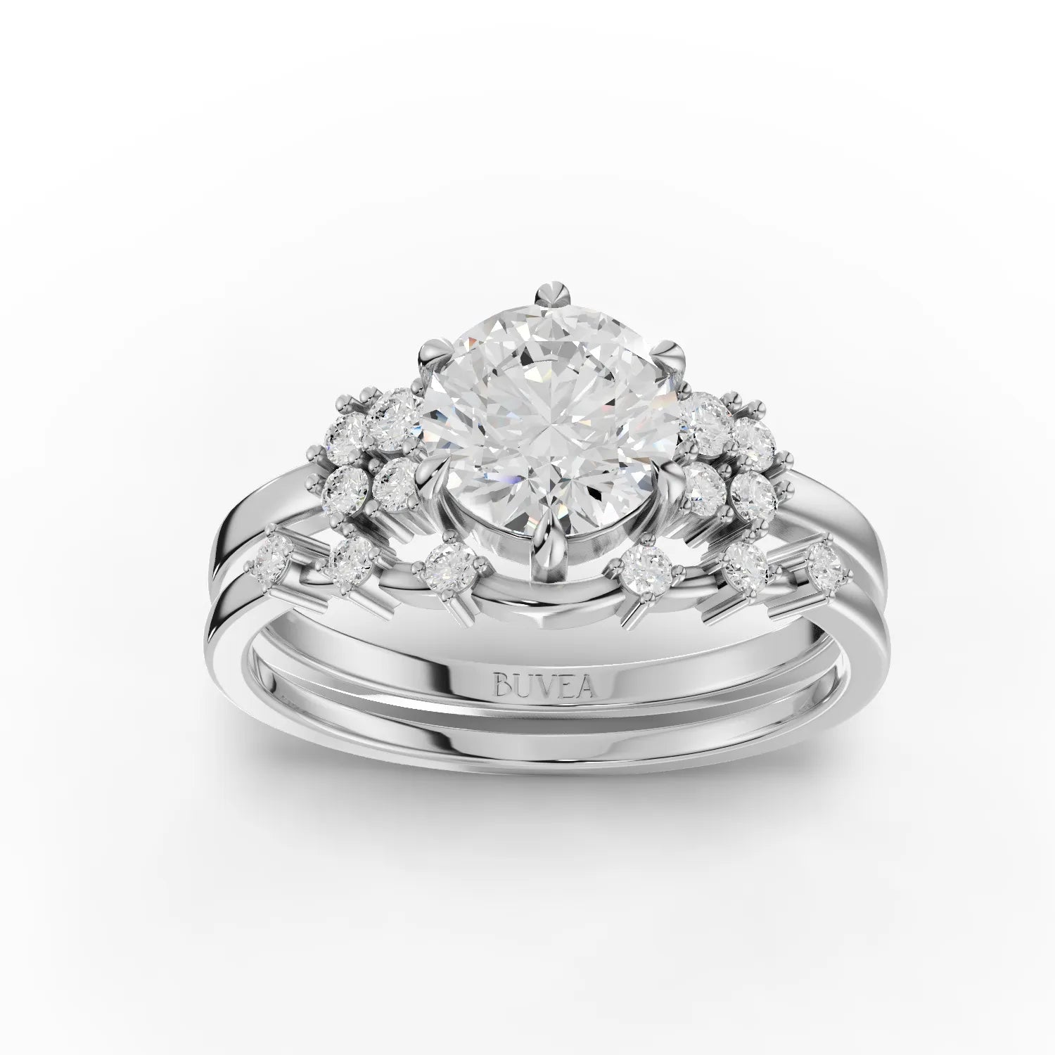 1.2CT Round Lab Diamond Premium Bridal Set Ring - Buvea Jewels