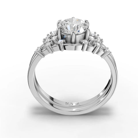 1.2CT Round Lab Diamond Premium Bridal Set Ring - Buvea Jewels
